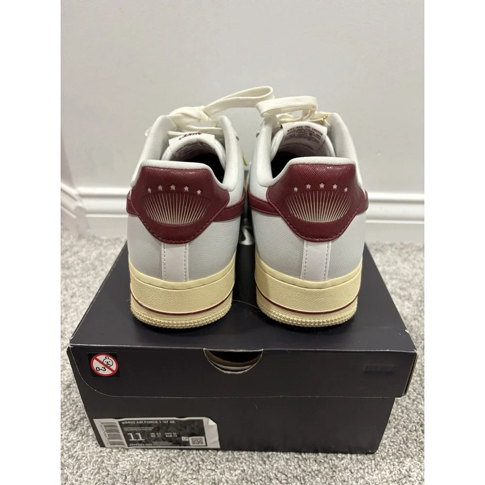 Nike‎ Air Force 1 '07 SE Sisterhood - Photon Dust / Team Red Women's Size 11 EUC